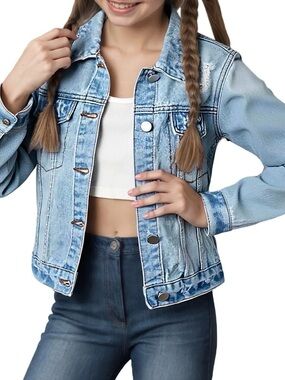 Cat & Jack Light Blue Denim Jean Jacket Sz M (7/8)